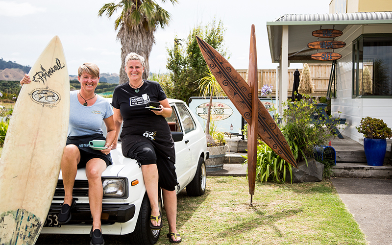 Jo and Pip from The Surf Shack in Waihi Beach
