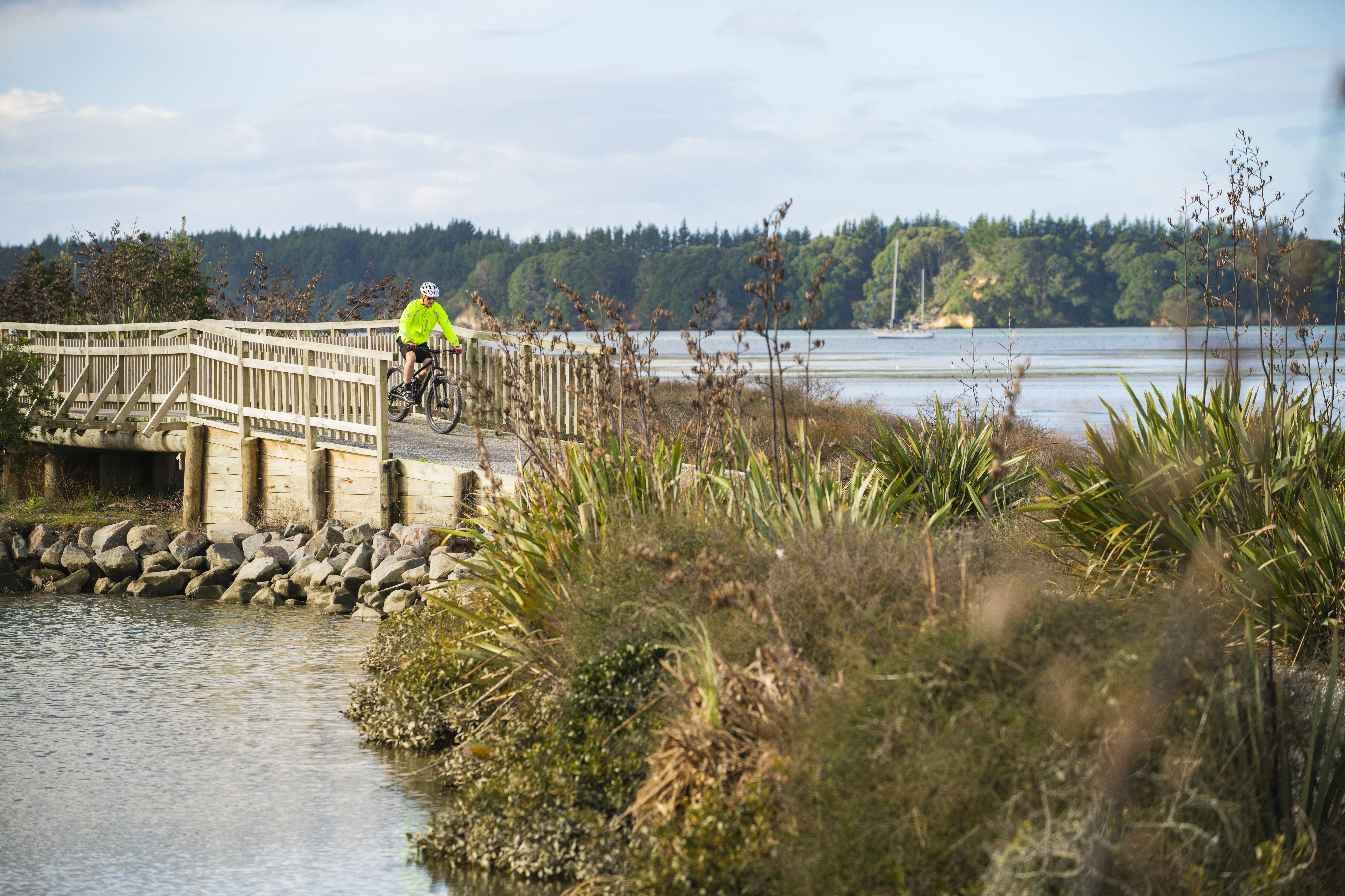 ​Cyclist on the cycleway bridge