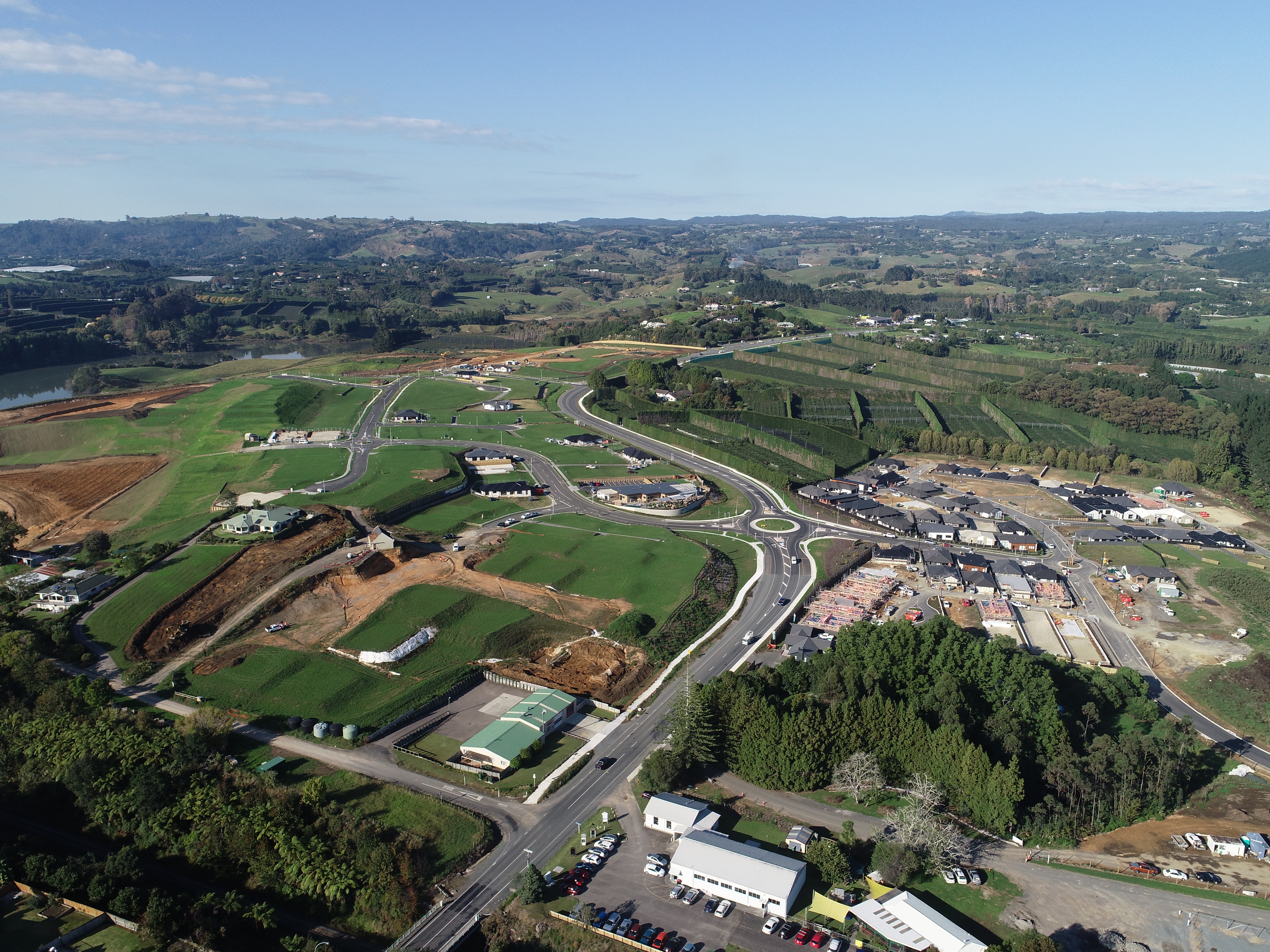 Aerial view of Omokoroa Road