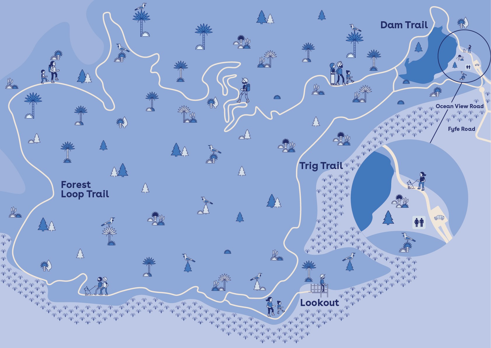 Waihī Beach Trig and Reservoir walks map