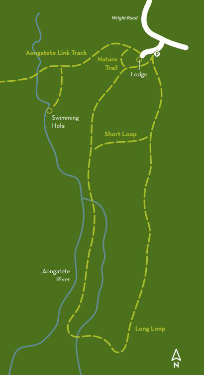 Aongatete walking tracks map