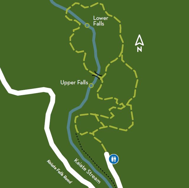 Kaiate Falls walking tracks map