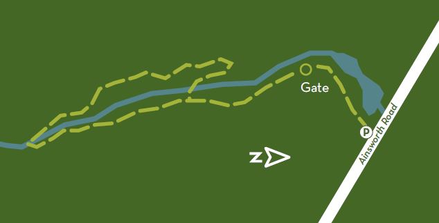 Map showing walking track within Minden Scenic Reserve