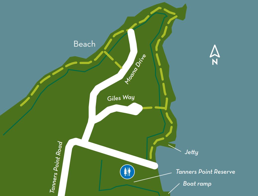 Map of walking tracks at Tanners Point