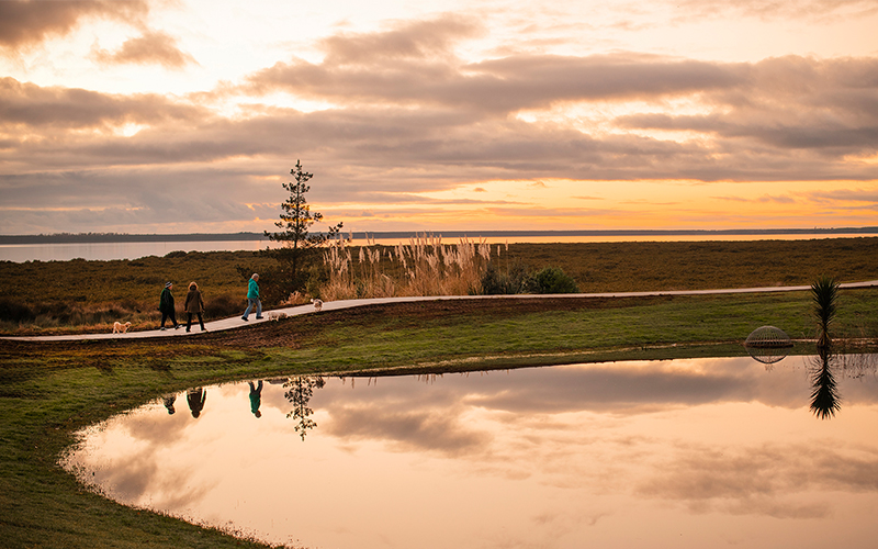 Beach Road walkway by sunrise