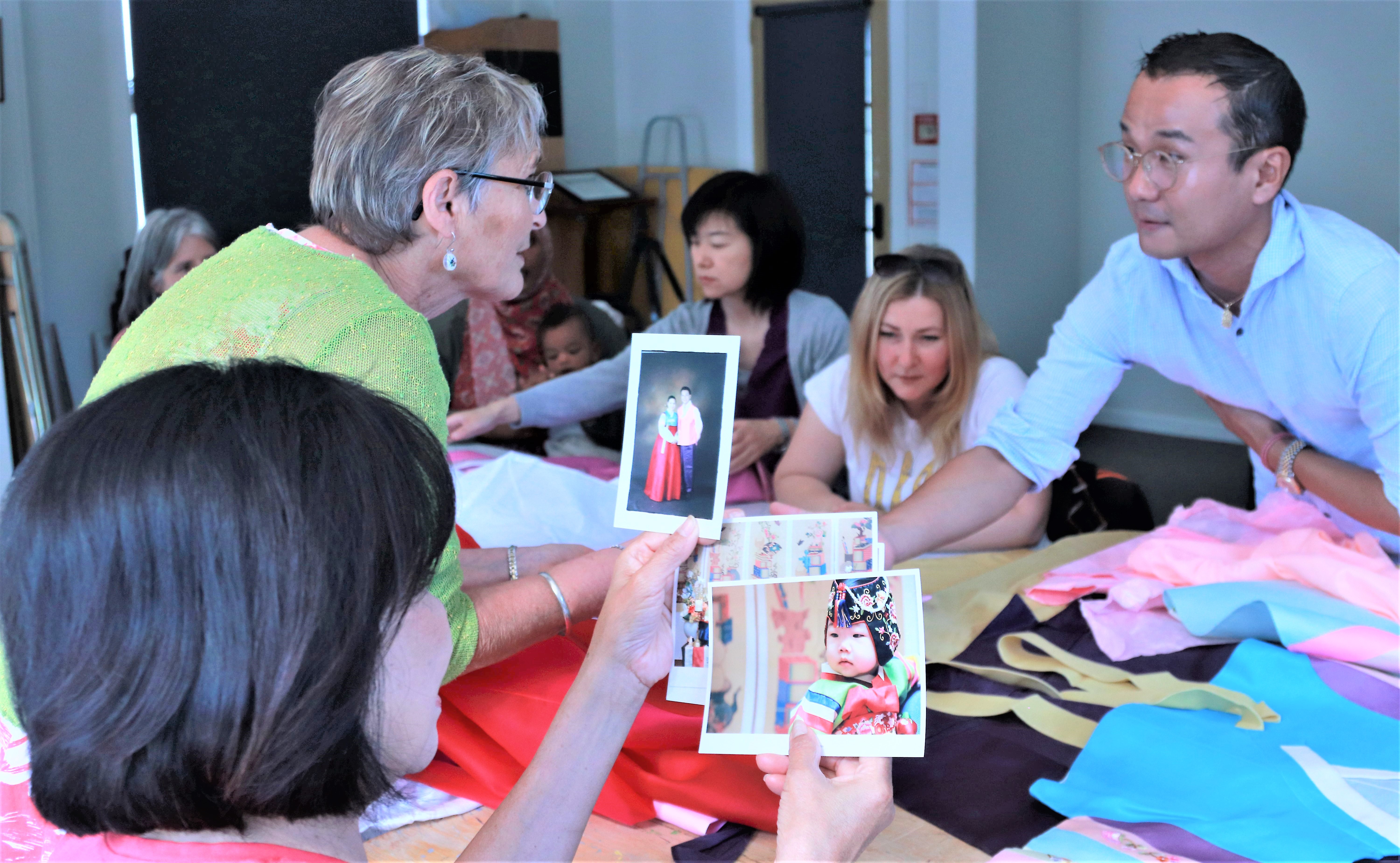 Creative Writing workshop teacher Angie Belcher with her migrant students