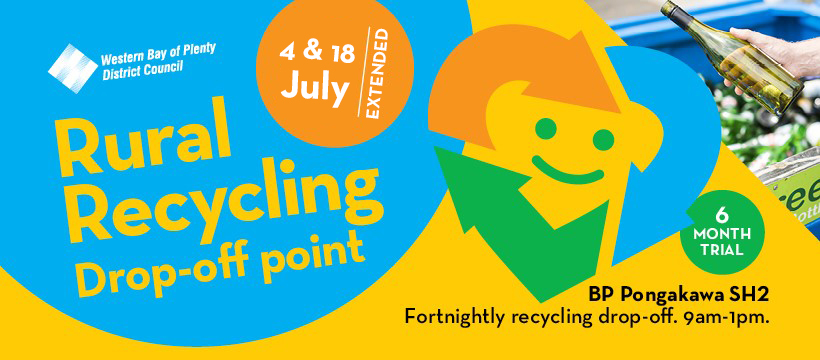 Rural recycling drop off point extended dates 4 and 18 July.
