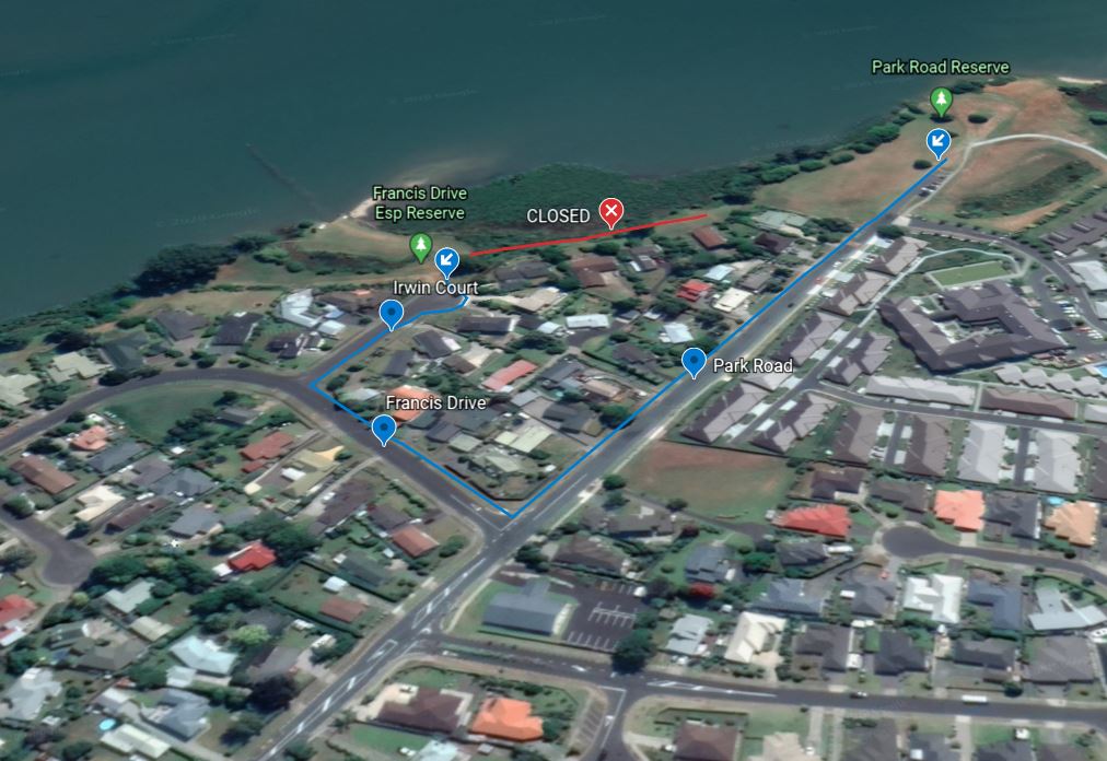 Map showing track closure and detour route