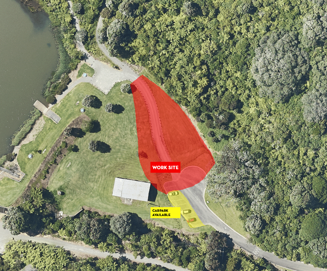 Waihi Beach reservoir carpark works site