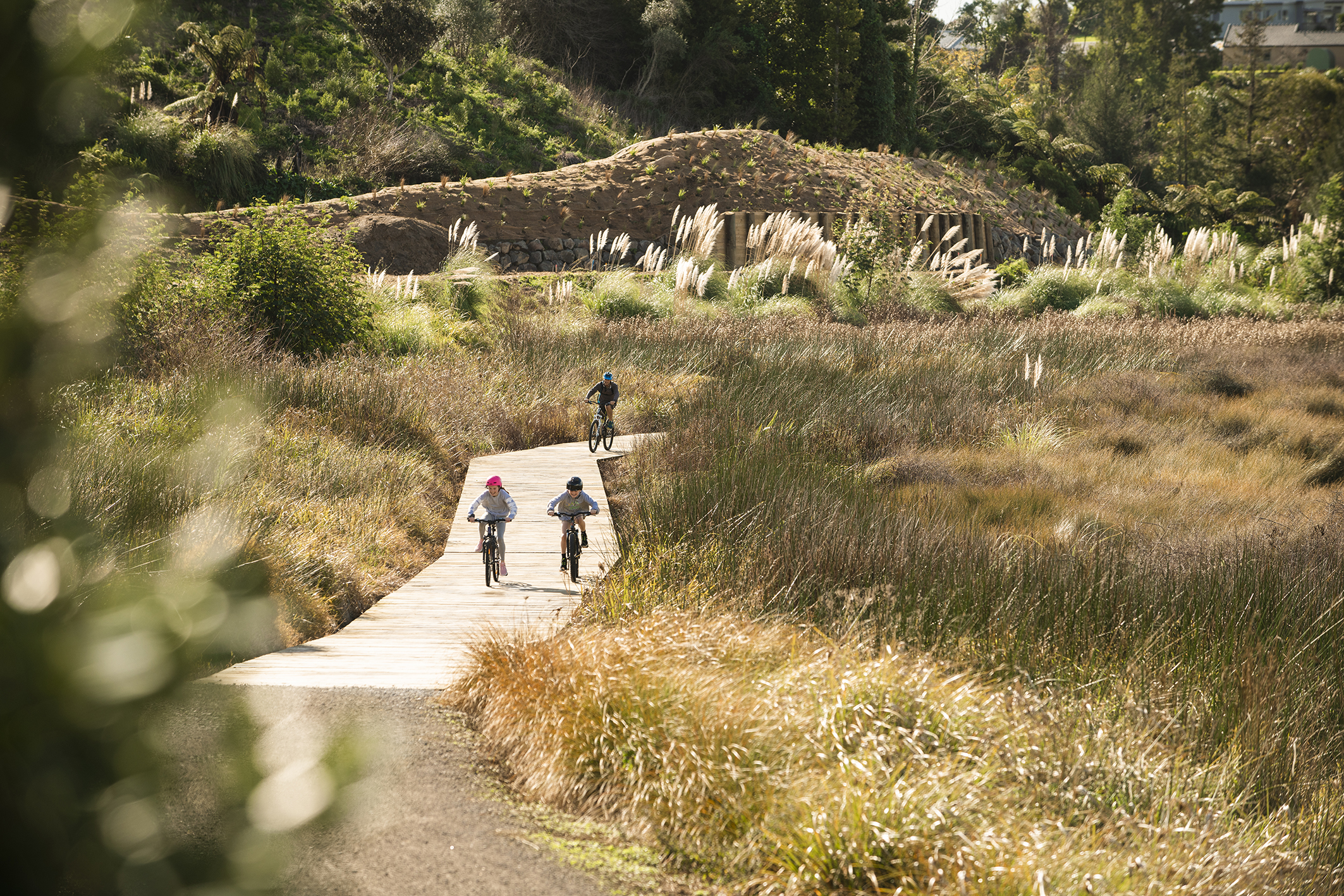 The whole family can enjoy the  Ōmokoroa to Tauranga cycleway.