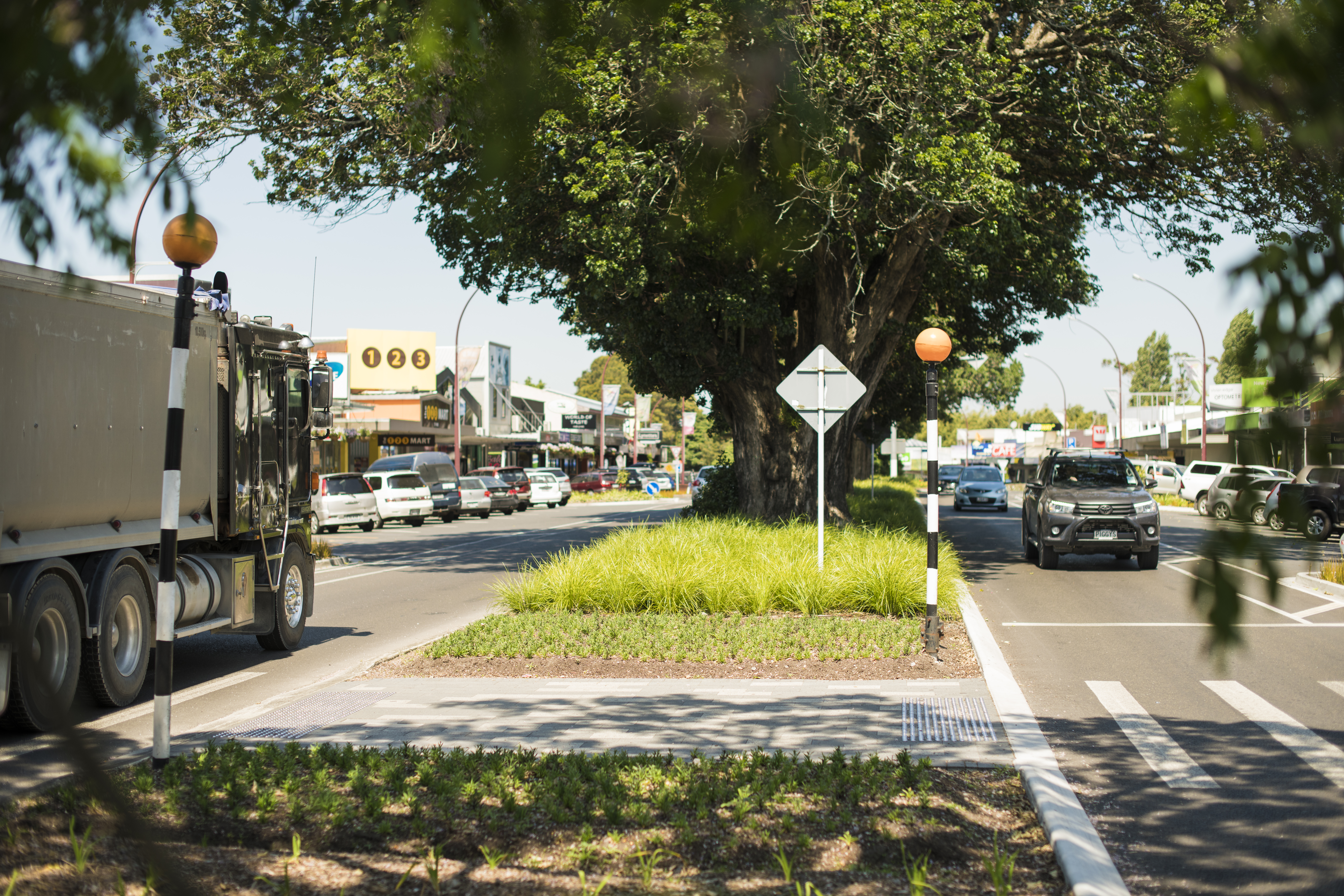 Pedestrian crossing on Te Puke street