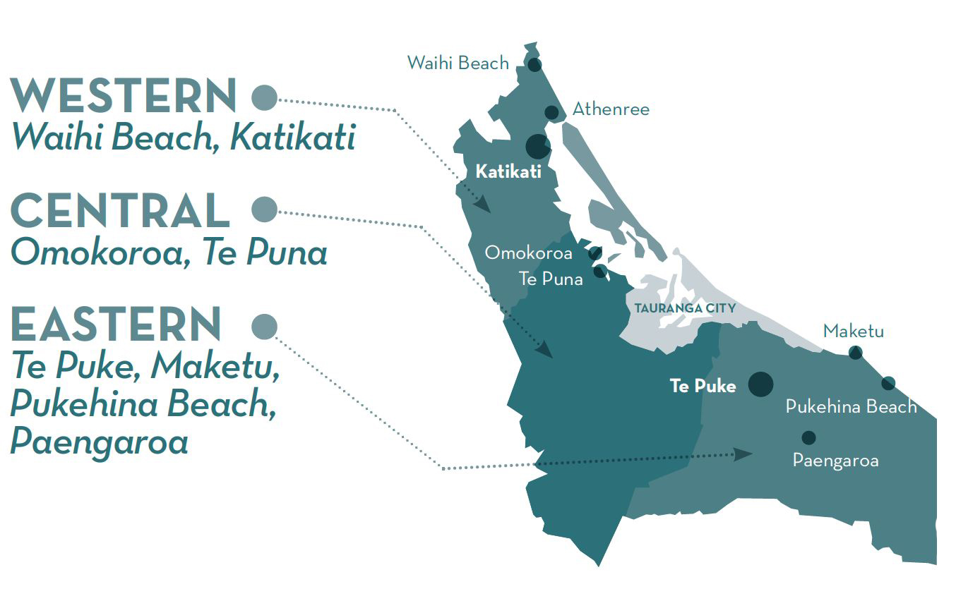 Western Bay District Water Supply Zone Map