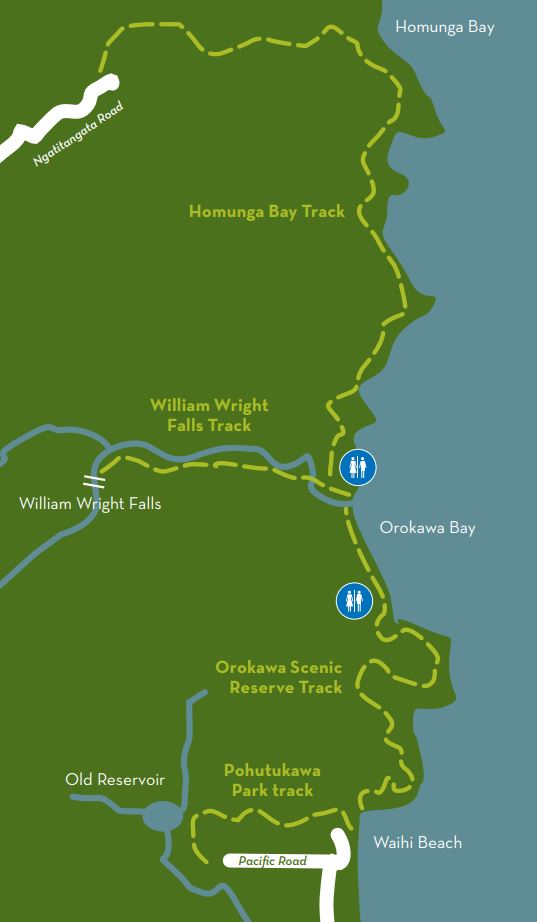 Orokawa Scenic Reserve tracks map